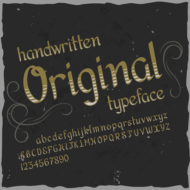 Free vector original label typeface named 