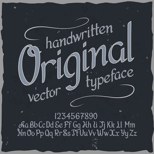 Free vector original label typeface named 