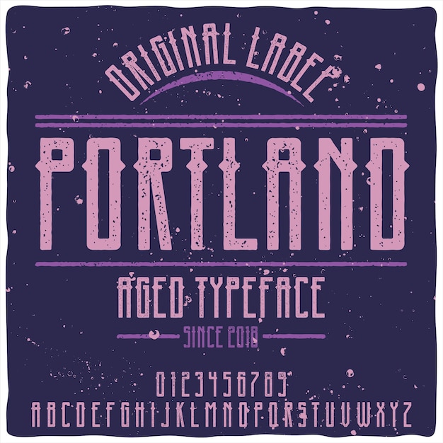 Free vector original label typeface named