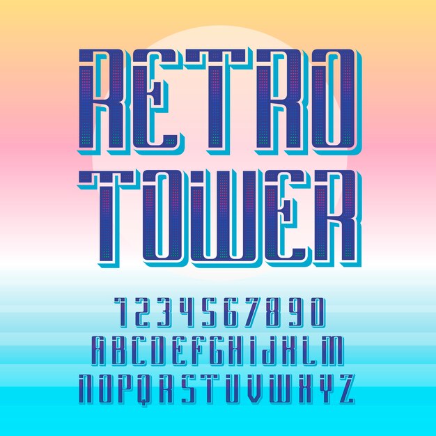 Оригинальный шрифт этикетки - "Retro Tower".