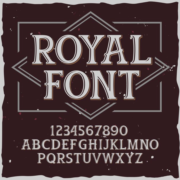 Оригинальный шрифт этикетки - «Роял». Хороший ручной шрифт для любого дизайна этикеток.