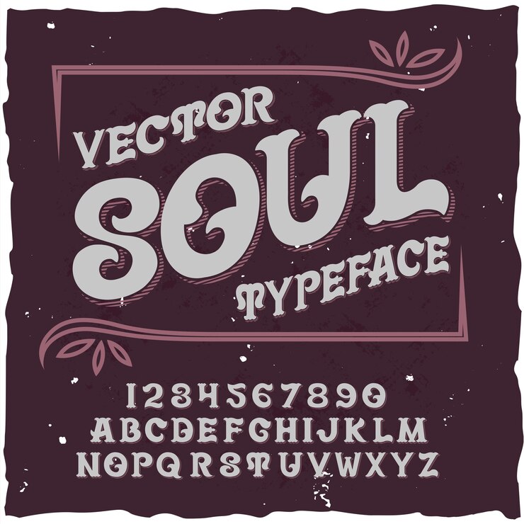 Free Vector original label typeface named "soul".