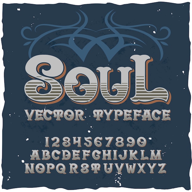 無料ベクター 「soul」という名前のオリジナルラベル書体。