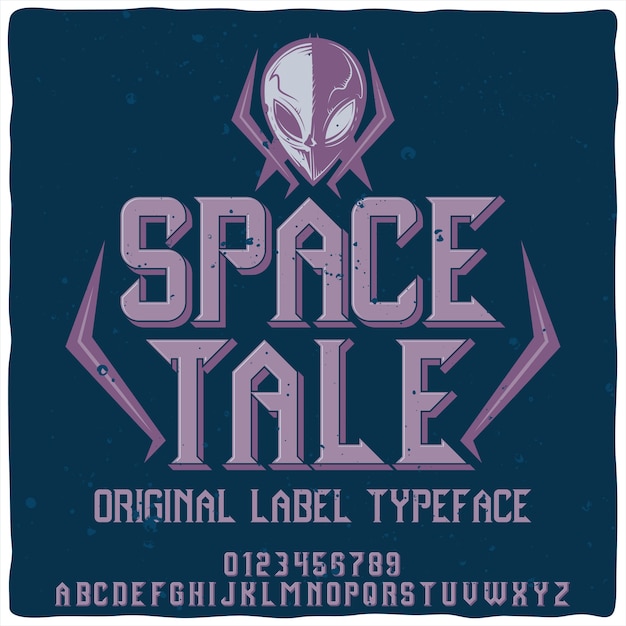 「Spacetale」という名前のオリジナルラベル書体。