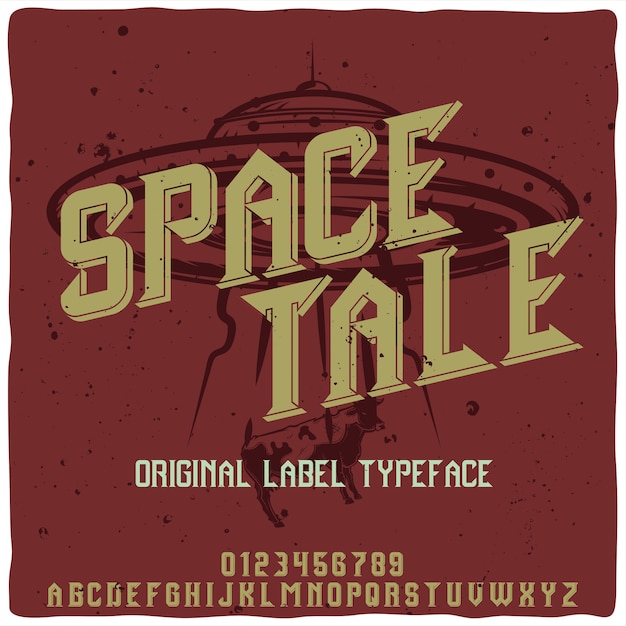 Original label typeface named 