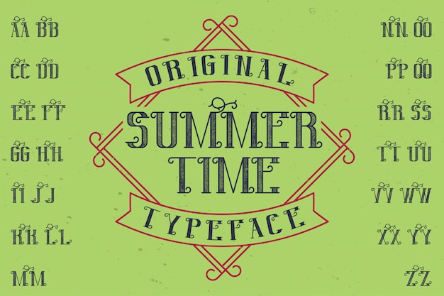 Original label typeface named '