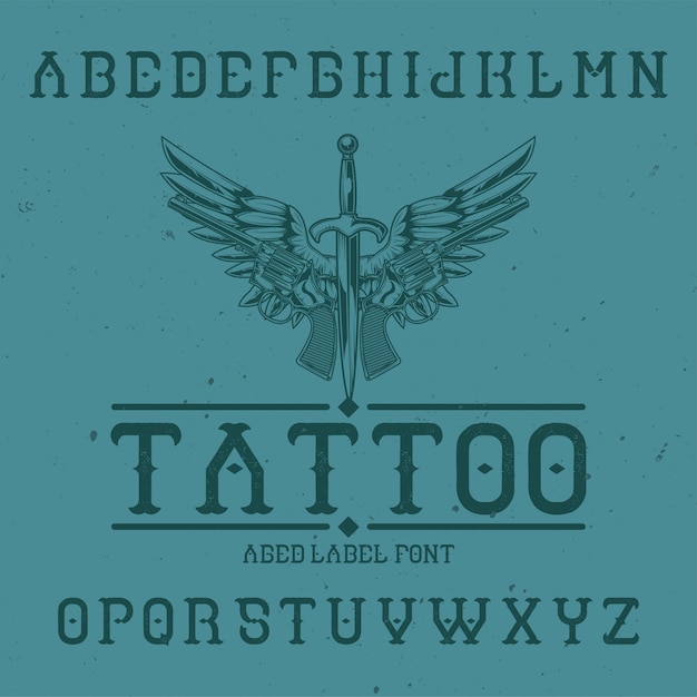 Free vector original label typeface named '