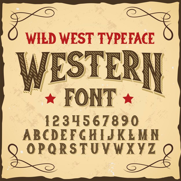 Original label typeface named "Western".