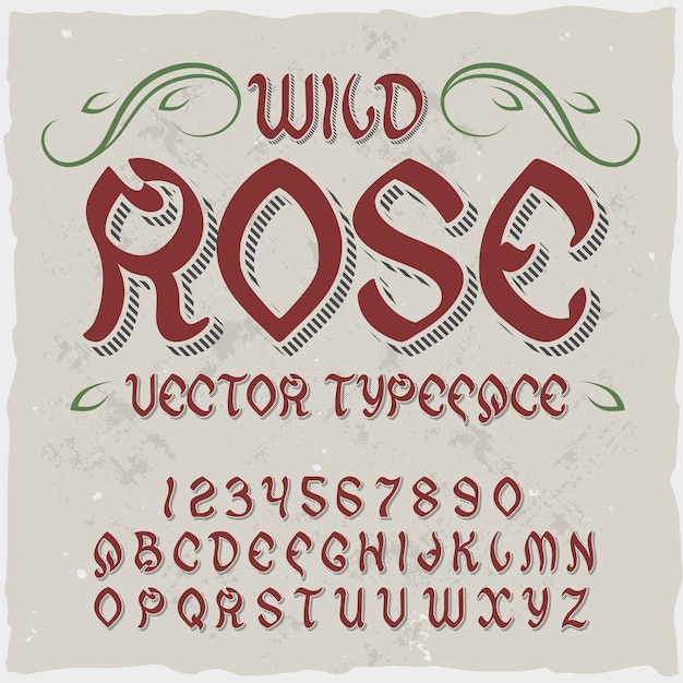 Free vector original label typeface named 