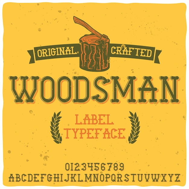 Free vector original label typeface named 