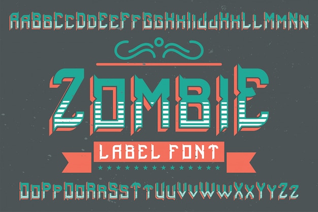 Original label typeface named '