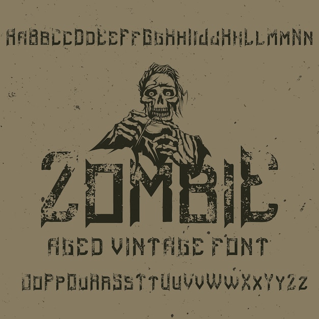 Original label typeface named '