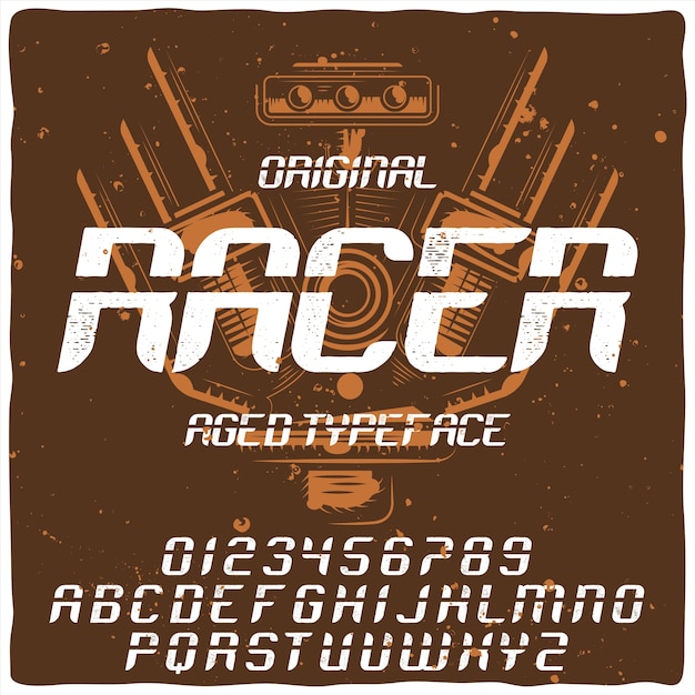 Free vector original label typeface named