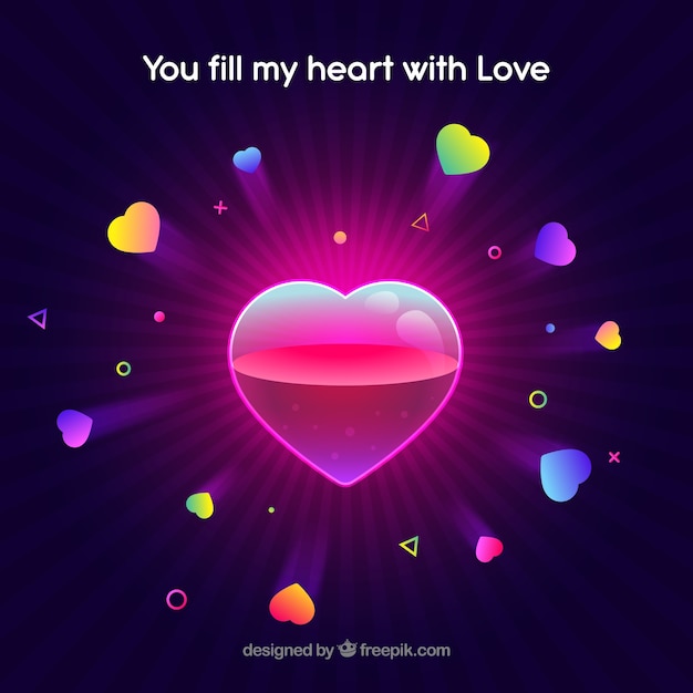 Free vector original love composition with modern style