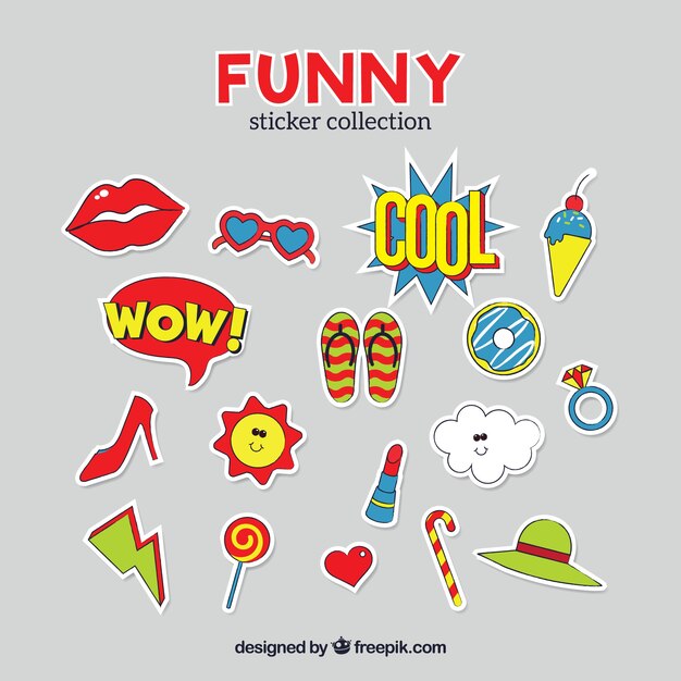 Original pack of funny stickers