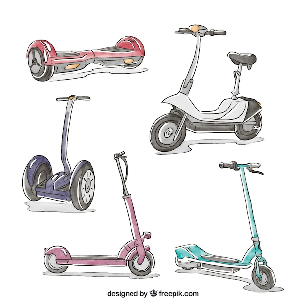 Original pack of hand drawn scooters