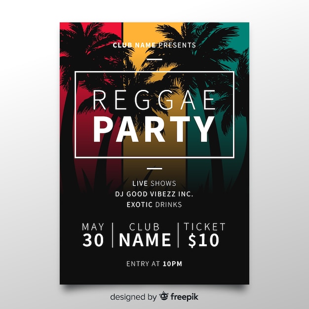 Free vector original reggae party composition