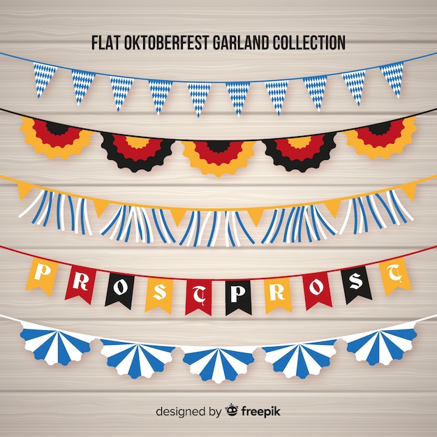 Free vector original set of oktobefest garlands