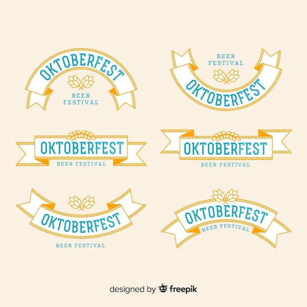 Free vector original set of oktobefest ribbons