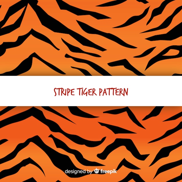 Free vector original tiger pattern with flat design