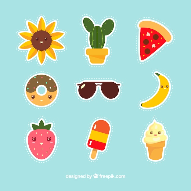 Free vector original variety of modern stickers