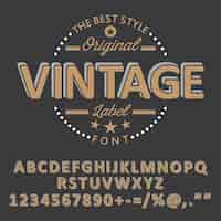 Free vector original vintage font poster with stars and different words on the black illustration