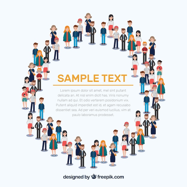 Free vector orignal composition with people forming a circle