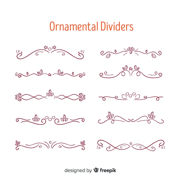 Free vector ornament divider collection