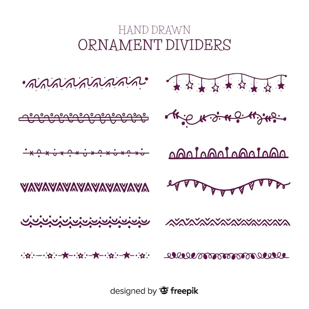 Vettore gratuito collezione di divisori per ornamenti