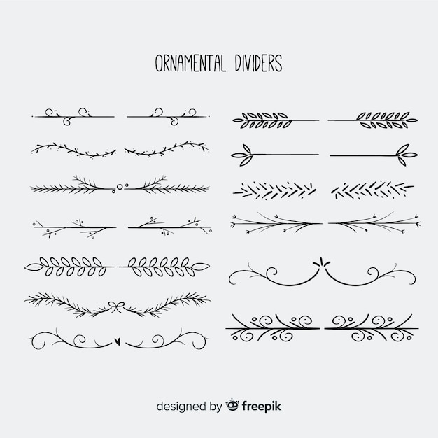 Free vector ornament divider collection