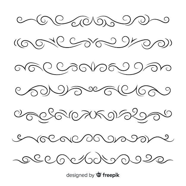 Free vector ornament divider collection