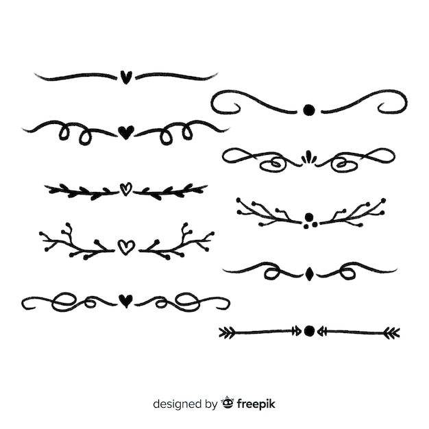 Free vector ornament divider collection