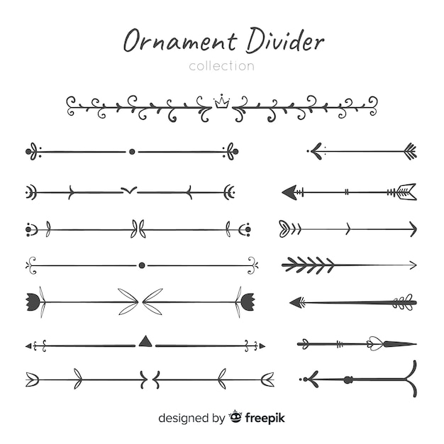 Vettore gratuito collezione di divisori per ornamenti