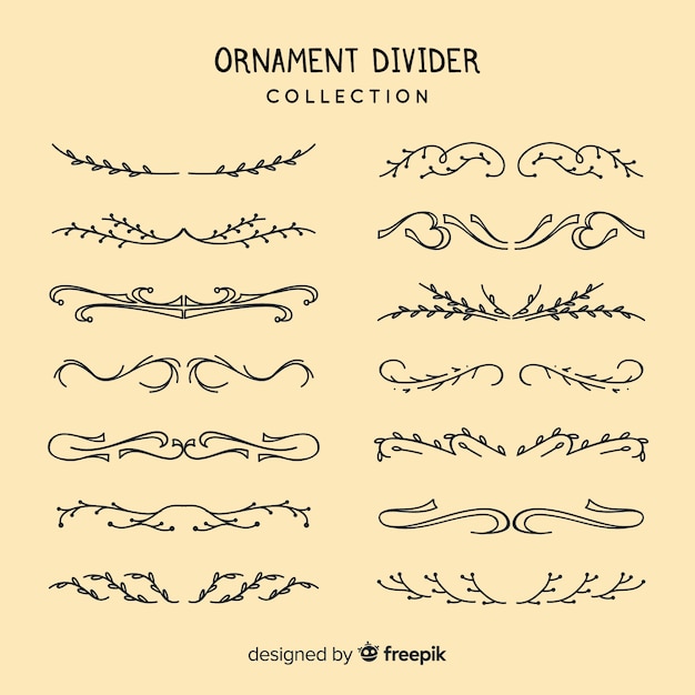 Free vector ornament divider collection