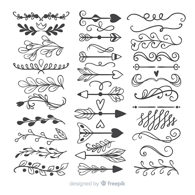 Free vector ornament divider collection