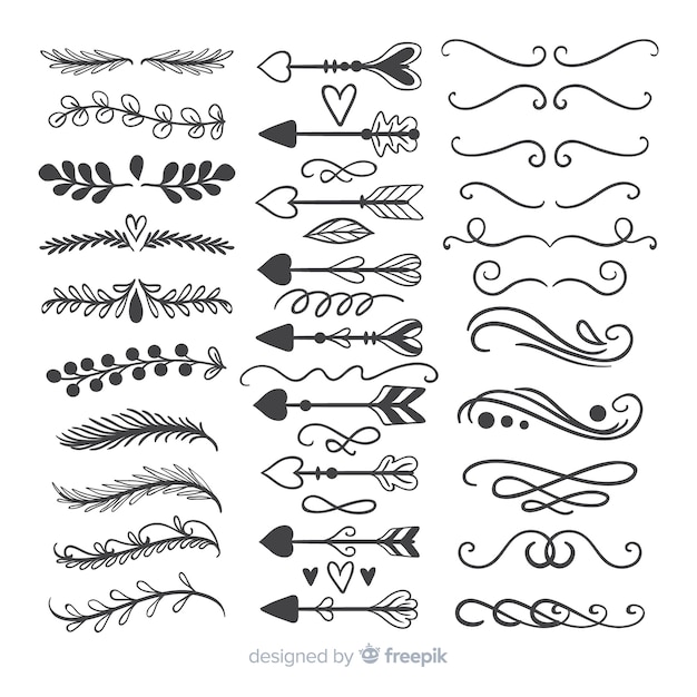 Free vector ornament divider collection