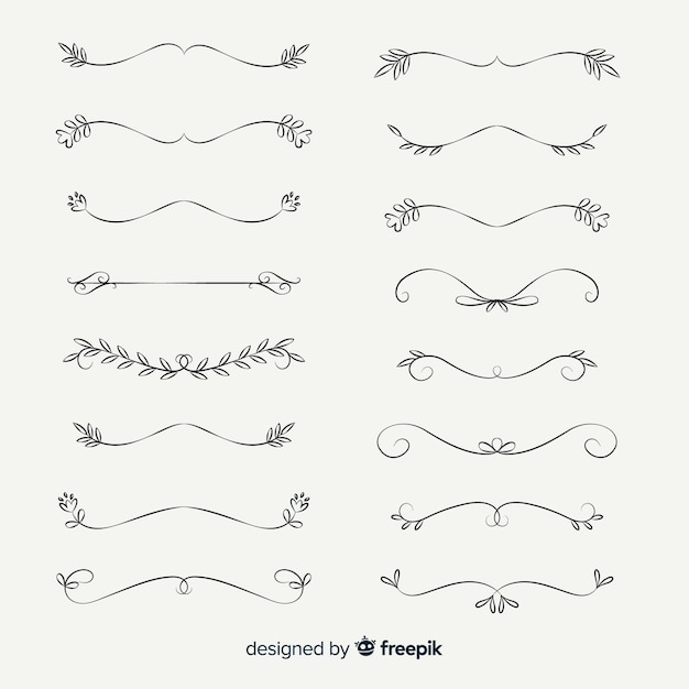 Free vector ornament divider collection