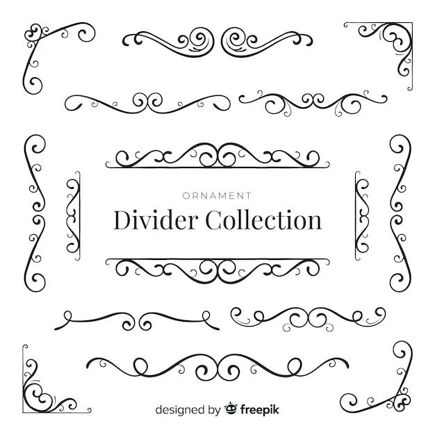 Free vector ornament divider collection