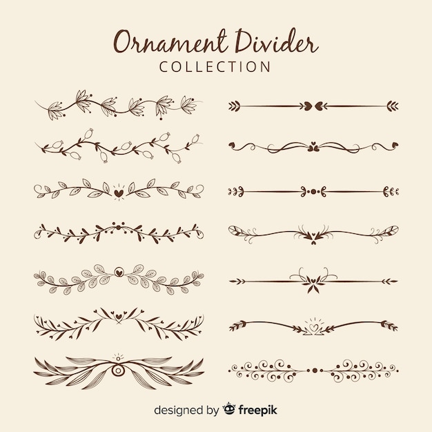 Free vector ornament divider collection