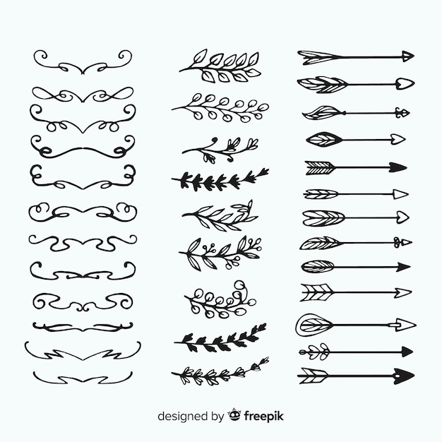 Free vector ornament divider collection