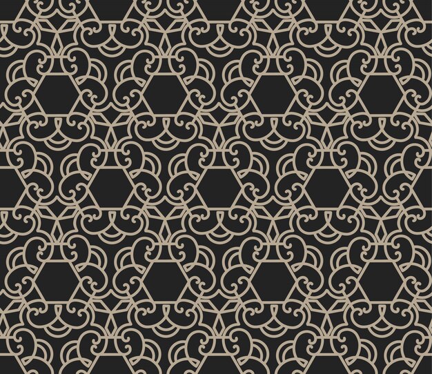 ornament and hexagon seamless pattern