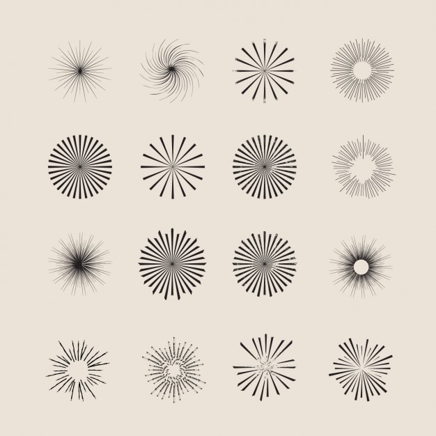 Бесплатное векторное изображение Орнамент звезды и солнечные лучи коллекция