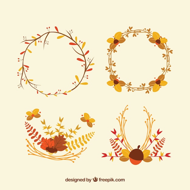 Ornamental autumn elements