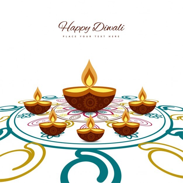 Free vector ornamental background of happy diwali