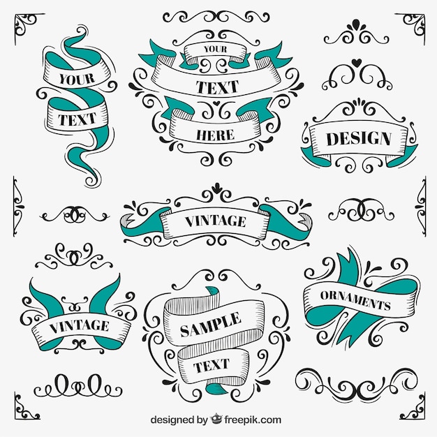 Get Creative with Ornamental Banners in Retro Style
