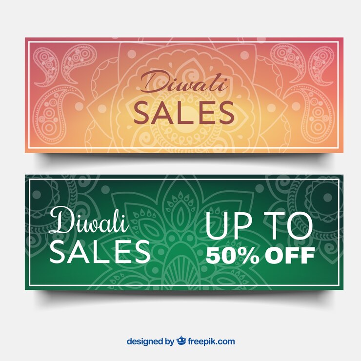 मुफ़्त वेक्टर ornamental banners of sales diwali