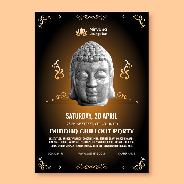 Ornamental bar chillout party poster