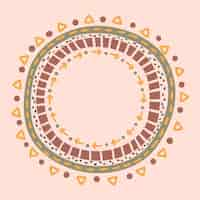 Free vector ornamental boho frame with decorative elements