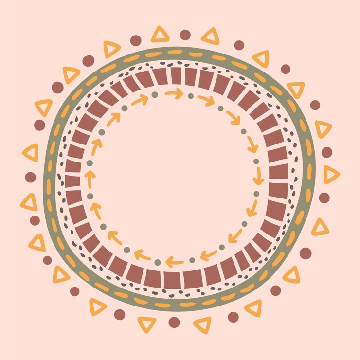 Free Vector ornamental boho frame with decorative elements