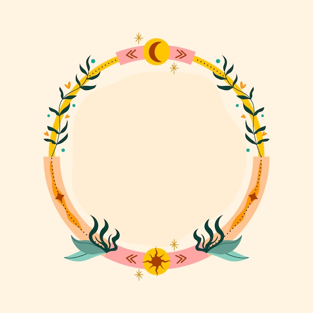 Ornamental boho frame with decorative elements